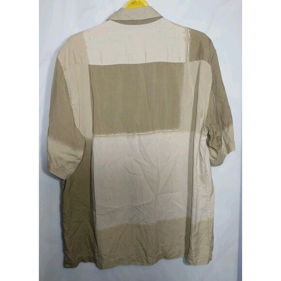 Claiborne Men's Shirt M Button Up 100% Silk Colorblock Luxurious Charlie Harper - Picture 5 of 9